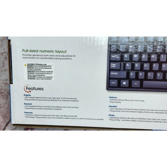 Manhattan Plug & Play LED Wired Black Basic Windows Compatible Computer Keyboard - Picture 11 of 12